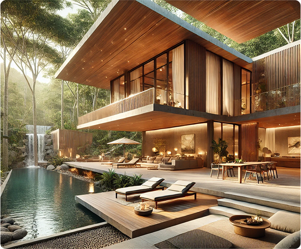 Carara One villa concept surrounded by tropical landscape